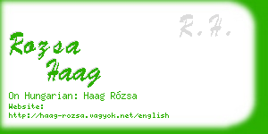 rozsa haag business card